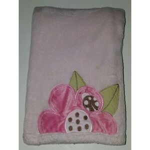 Tiddliwinks Flower Ladybug Pink Baby Blanket Lovey Fleece Girl Soft SPOTS AS IS